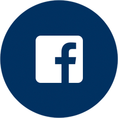 Illustration eines weißen Facebook-Logos auf einem dunkelblauen Kreis