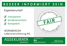 Siegel Fairness Assekurata BU-Leistungsregulierung